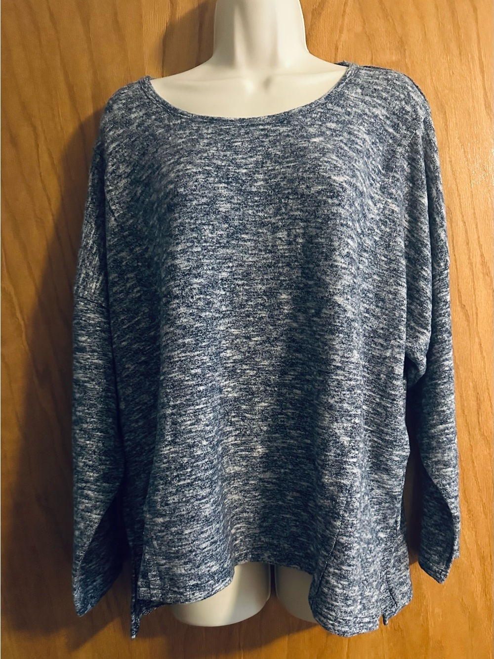 Yak & Yeti Heathered Blue Knit Sweater - Branded Tag